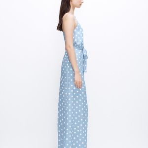 Ann Taylor Blue Polka Dot Maxi Dress